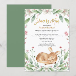 Woodland Deer Floral Greenerenery Baby Shower by M Einladung