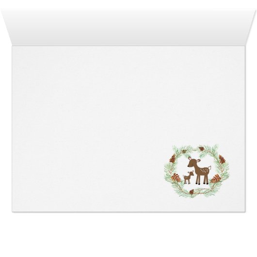 Woodland Deer Forest Baby Dusche Vielen Dank (Innenansicht Horizontal (Unten))