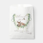 Woodland Deer Forest Greenery Baby Boy Shower Geschenktütchen (Vorderseite)