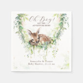 Woodland Deer Forest Greenery Baby Boy Shower Serviette (Vorderseite)