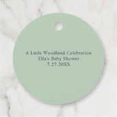 Woodland Deer Forest Neutral Baby Shower Geschenkanhänger (Rückseite)