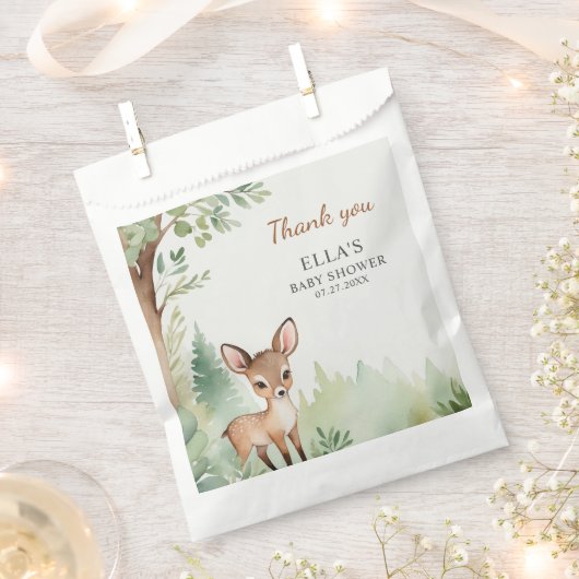Woodland Deer Forest Neutral Baby Shower Geschenktütchen (Ausgeschnitten)