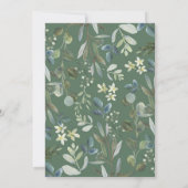 Woodland Deer Green Gold Baby Dusche per Mail Einladung (Rückseite)