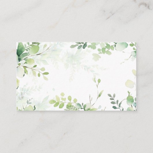 Woodland Deer Greenery Baby Boy Shower Books Begleitkarte (Rückseite)