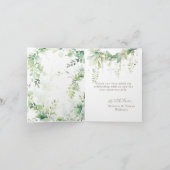 Woodland Deer Greenery Baby Boy Shower Dankeskarte (Innenseite)