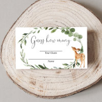 Woodland Deer Guess wieviele Babyduschkarten