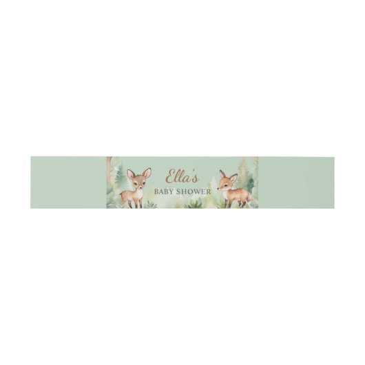 Woodland Deer Neutral Baby Shower Belly Band (Flach)