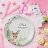 Woodland Deer Neutral Baby Shower Paper Plates Pappteller (Party)
