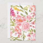 Woodland Deer Pink Floral Baby Dusche Einladung (Rückseite)