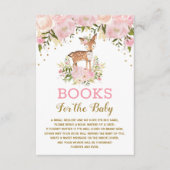 Woodland Deer Pink Gold Floral Books for Baby Begleitkarte (Vorderseite)