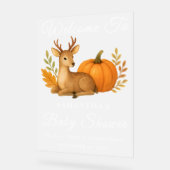 Woodland Deer & Pumpkin Fall Babydusche Willkommen Acrylschild (Winkel)