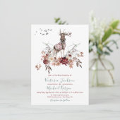 Woodland Deer Watercolor Winter Wedding Einladung (Stehend Vorderseite)