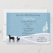 Woodland Deer Winter Baby Dusche Einladung (Rückseite)