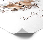 Woodland Deer Winter Baby Dusche Willkommen Poster (Ecke)