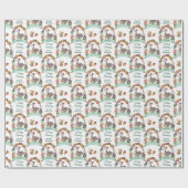 Woodland Deer Wreath Happy Birthday Geschenkpapier (Flach)