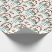 Woodland Deer Wreath Happy Birthday Geschenkpapier (Ecke)