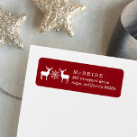 Woodland Dei Christmas Rücksendeadresse<br><div class="desc">Dieses Adressetikett,  das auf unsere Woodland Deer Ferienkarte und Geschenksammlung abgestimmt ist,  zeigt die Details Ihrer Rücksendeadresse in knalligem Weiß,  neben einer Buckhirsche-Silhouette,  die von einem Single im nordischen Stil begleitet wird.</div>