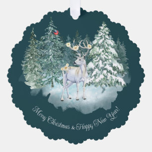 Woodland Dei Winter Forest Weihnachten Ornament Karte