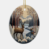 Woodland Dez 3D Weihnachtsmann Keramik Ornament (Rechts)