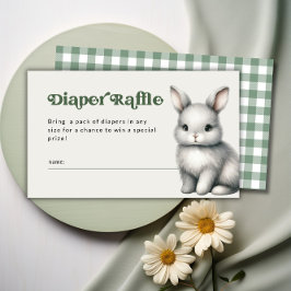 Woodland Diaper Raffle Boy Baby Dusche Begleitkarte