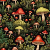 Woodland Dreams Blanket Vintage Mushroom Style Fleecedecke