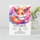 Woodland Editable Fox Birthday Einladung (Stehend Vorderseite)