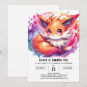 Woodland Editable Fox Birthday Einladung (Vorne/Hinten)