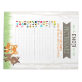 Woodland Emoji Pictionary Baby Shooting Game Pack Notizblock (Vorderseite)