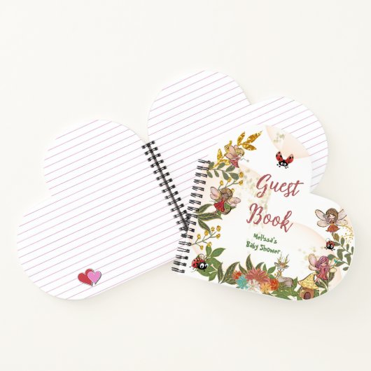 Woodland Enchanted Fairy Baby Shower Gästebuch Notizblock (Innenseite)