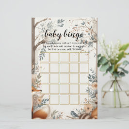 Woodland Enchanting Baby Dusche Bingo Spiel