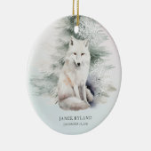 Woodland - Erste Weihnachtszeit mit Baby-Foto Keramik Ornament (Rechts)