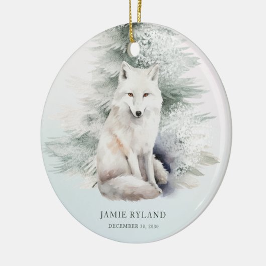 Woodland - Erste Weihnachtszeit mit Baby-Foto Keramik Ornament (Links)