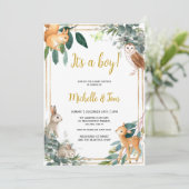 Woodland Es ist eine Kinderdusche Einladung (Stehend Vorderseite)