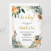 Woodland Es ist eine Kinderdusche Einladung (Vorne/Hinten)