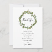 Woodland Eucalyptus Greenery Baby Shower Gedicht Dankeskarte (Vorderseite)