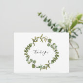 Woodland Eukalyptus Greenery Vielen Dank Dankeskarte (Stehend Vorderseite)