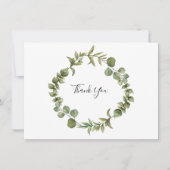 Woodland Eukalyptus Greenery Vielen Dank Dankeskarte (Vorderseite)