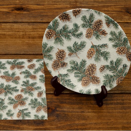 Woodland Evergreen and Pinecone Seidenpapier