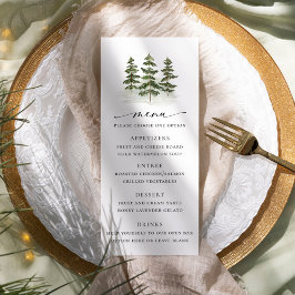 Woodland Evergreen Wedding Menu Werbekarte