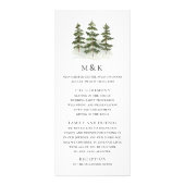 Woodland Evergreen Wedding Program Card Werbekarte (Vorne)