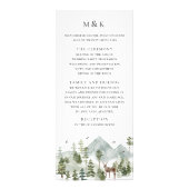 Woodland Evergreen Wedding Program Card Werbekarte (Vorne)