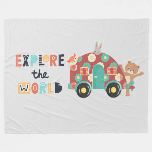 Woodland Explorers Kids   Fleecedecke