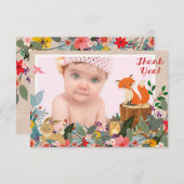 Woodland Fairy Foto Danke, Card Dankeskarte (Vorne/Hinten)