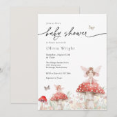 Woodland Fairy Mushroom Babydusche Einladung (Vorne/Hinten)