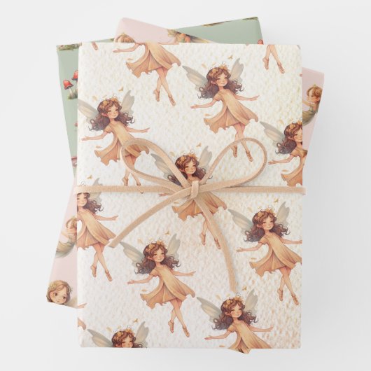 Woodland Fairy Princess Toadstool Geschenkpapier Set (Beispiel)