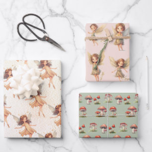 Woodland Fairy Princess Toadstool Geschenkpapier Set