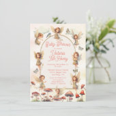 Woodland Fairy Toadstool Babydusche Einladung (Stehend Vorderseite)