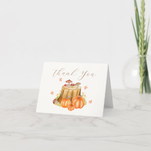 Woodland Fall Pumpkin Mushroom Kinderdusche Dankeskarte