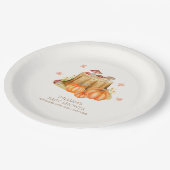 Woodland Fall Pumpkin Mushroom Kinderdusche Pappteller (Schrägansicht)