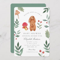 Woodland Fall Watercolor Bunny Baby Dusche
